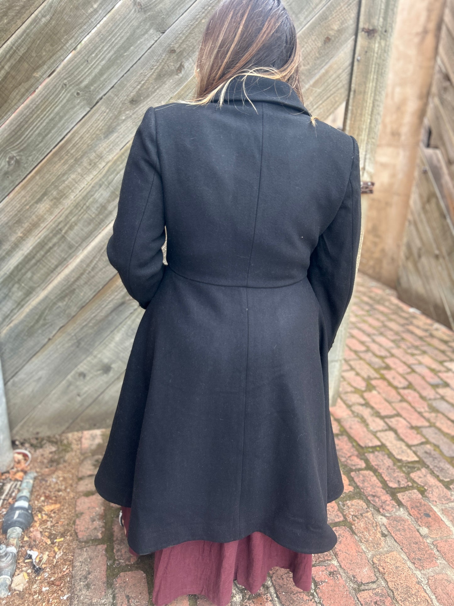 Skirted Coat - Black
