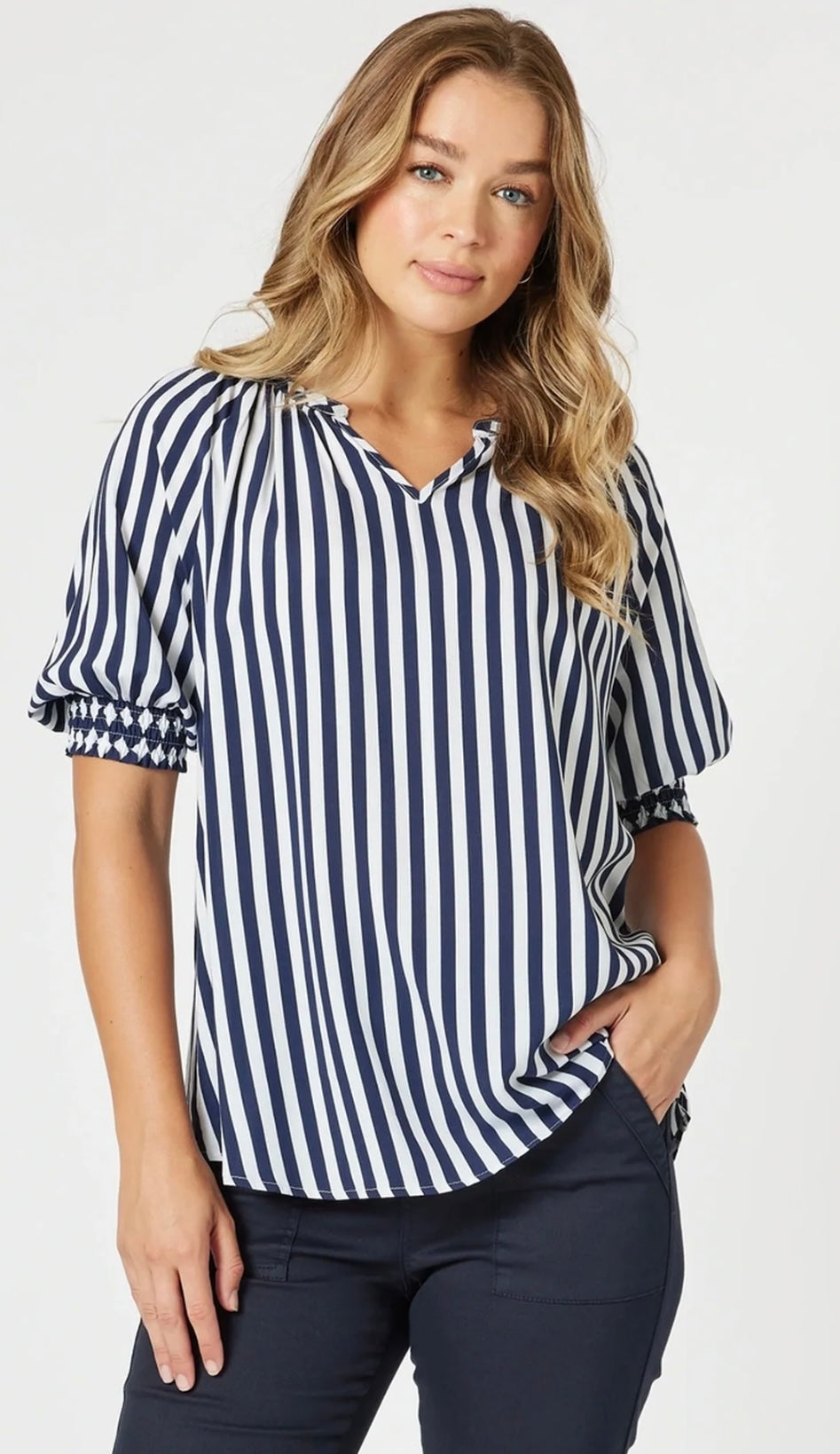 Harlequin Stripe Top