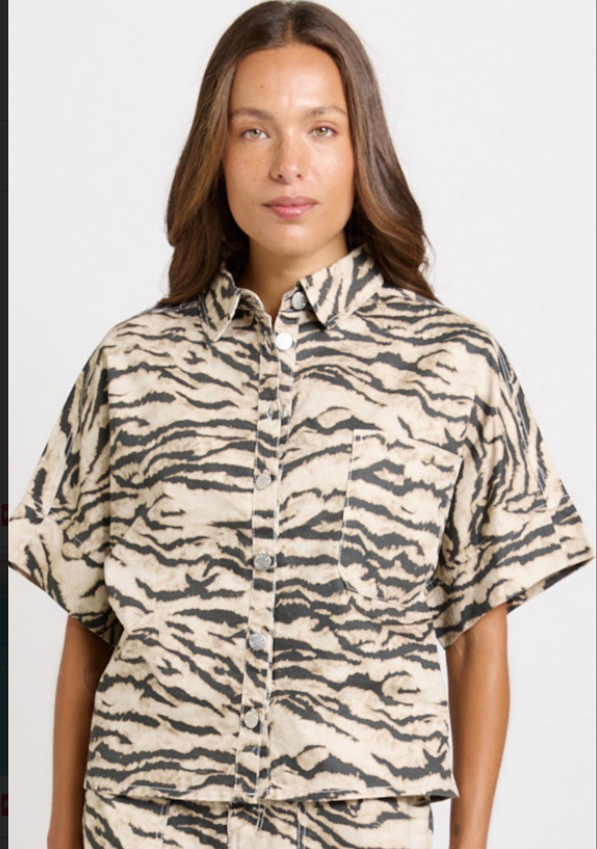 Betty Dawn Denim Animal Neutral Shirt