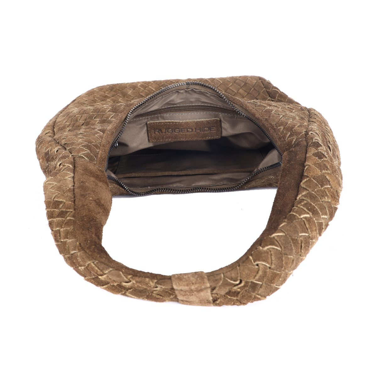 Tigerlilly Woven Suede Bag- Khaki