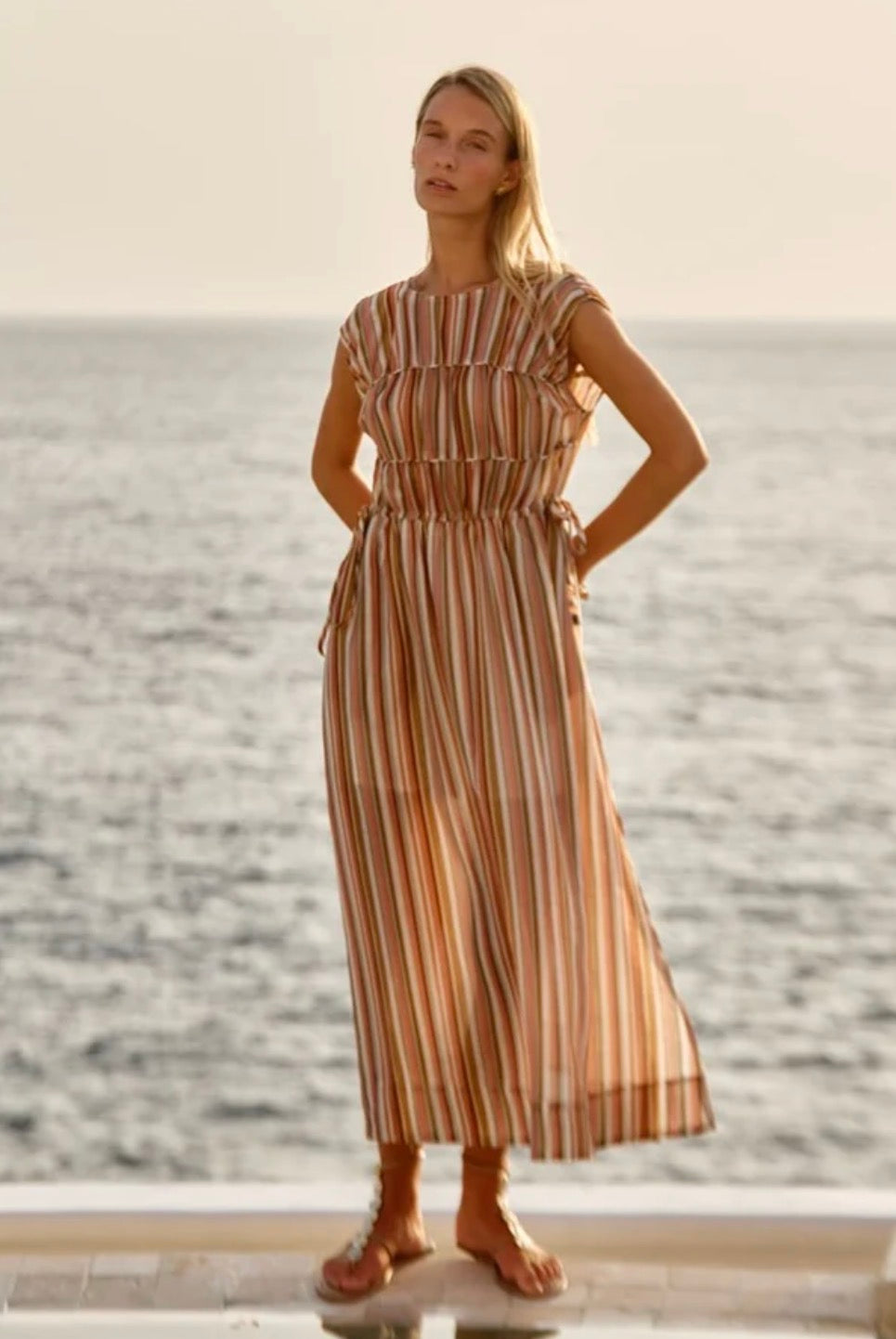 Callister Dress Sandbar Stripe