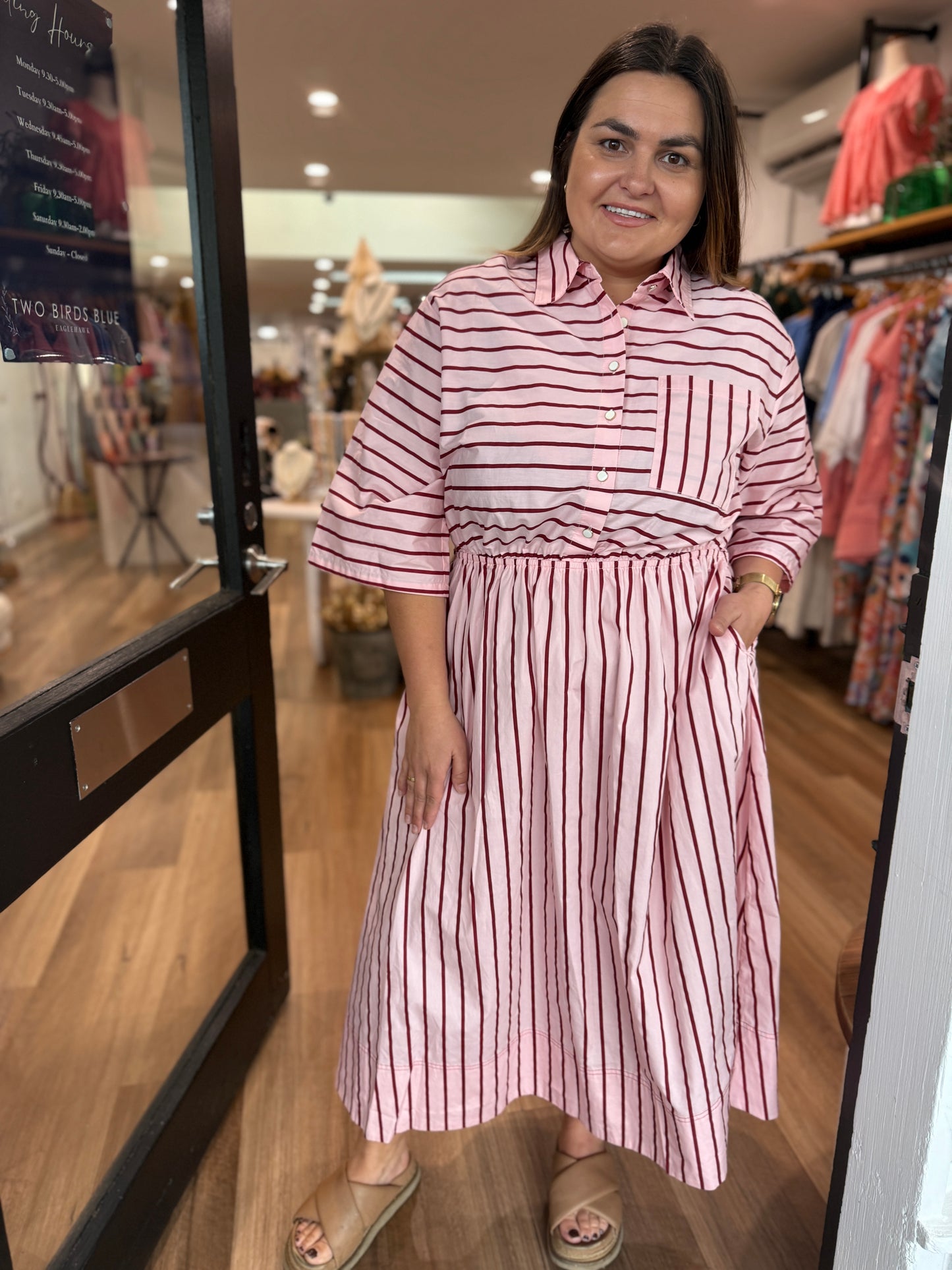 Mad Hatters Dress - Pink Red