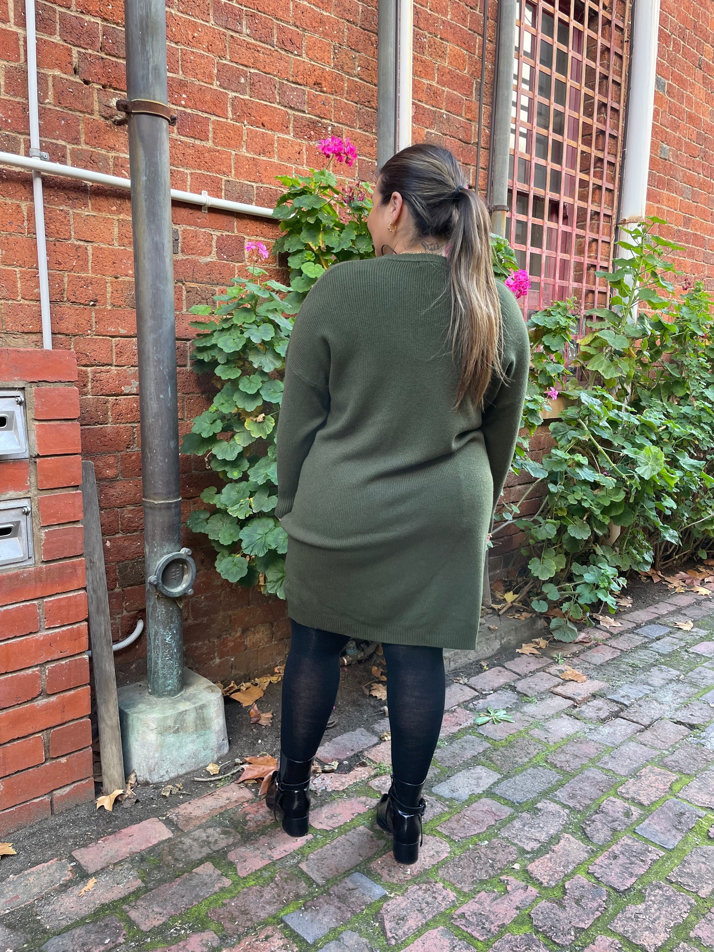 The Winter Knit Dress - Khaki