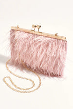 Cher Feather Floaty Clutch - Nude