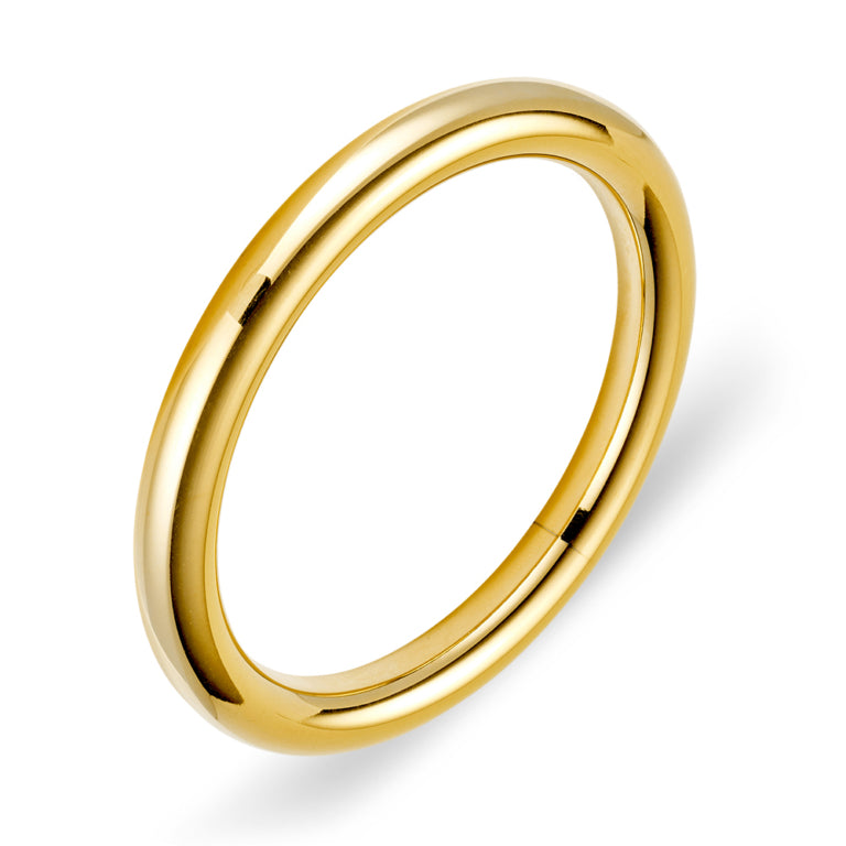 Allure Stainless Steel Gold Plated Polished Full Round Bangle