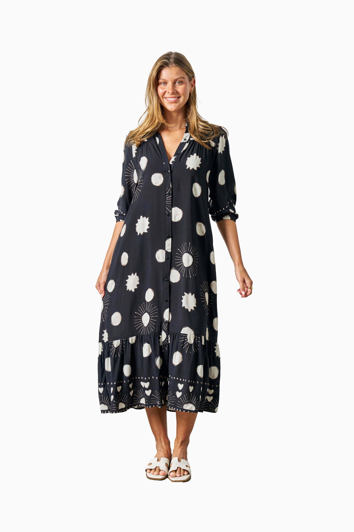 Huda Dress - Black Dot