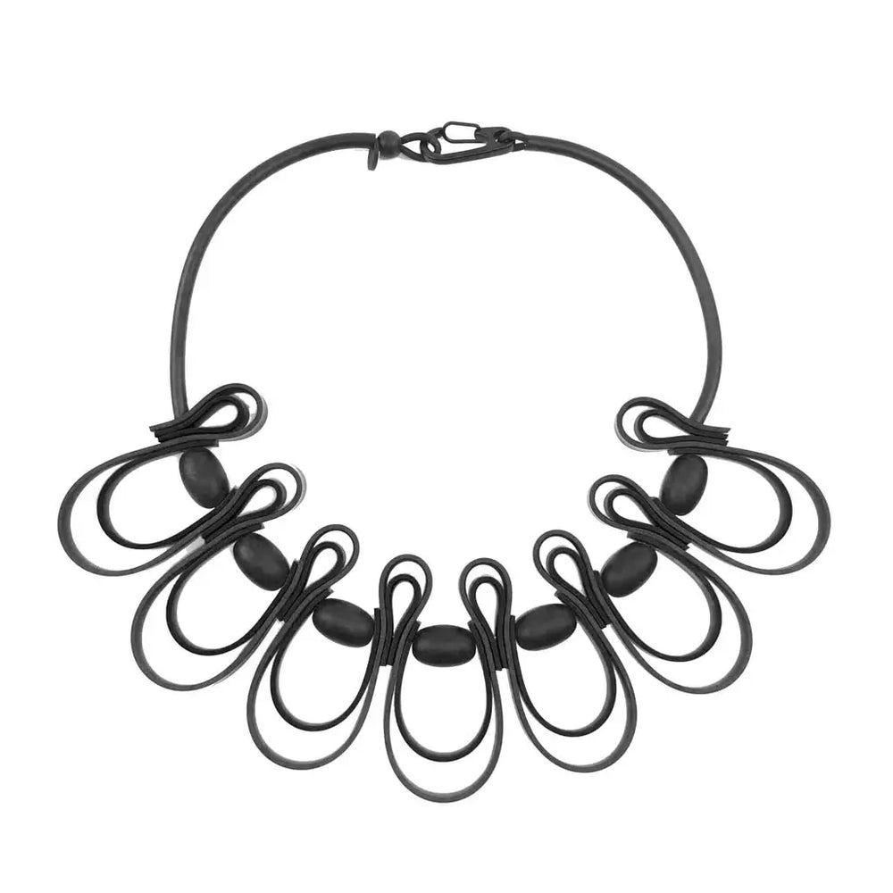 Frank Ideas - Dynamic Squiggle Necklace Black