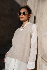 Meg By Design Tanja Wool Vest - Oatmeal