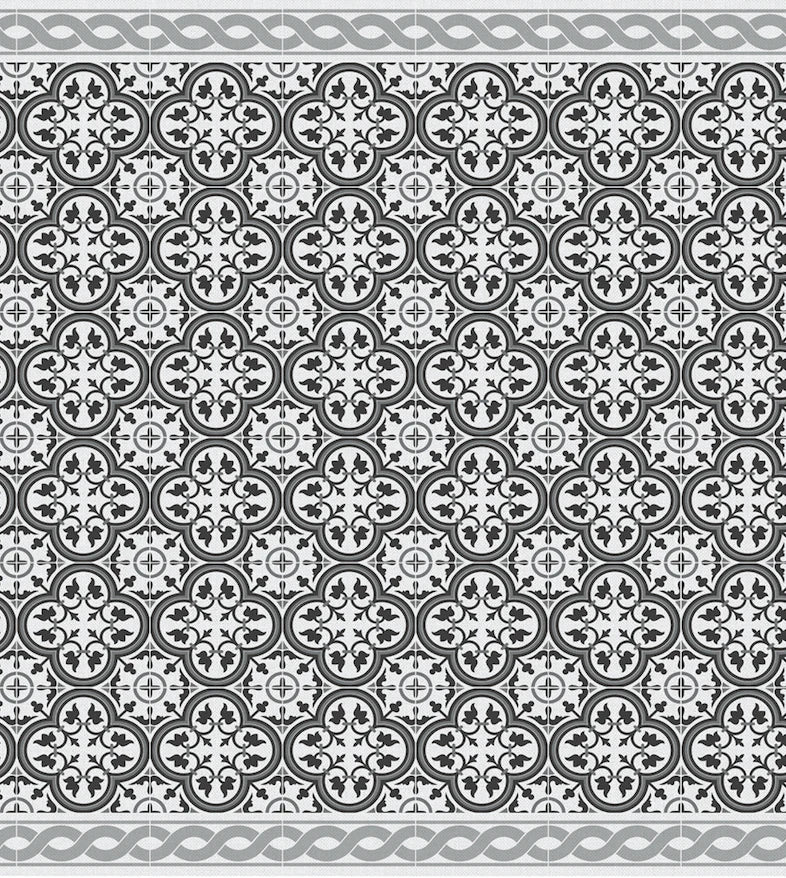 Waterproof Portuguese Grey Tile Mat 60x90cm