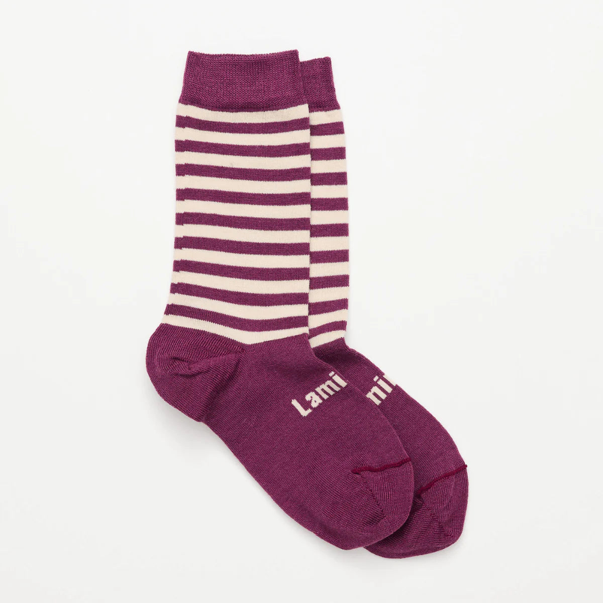 Merino Wool Crew Socks-Plum
