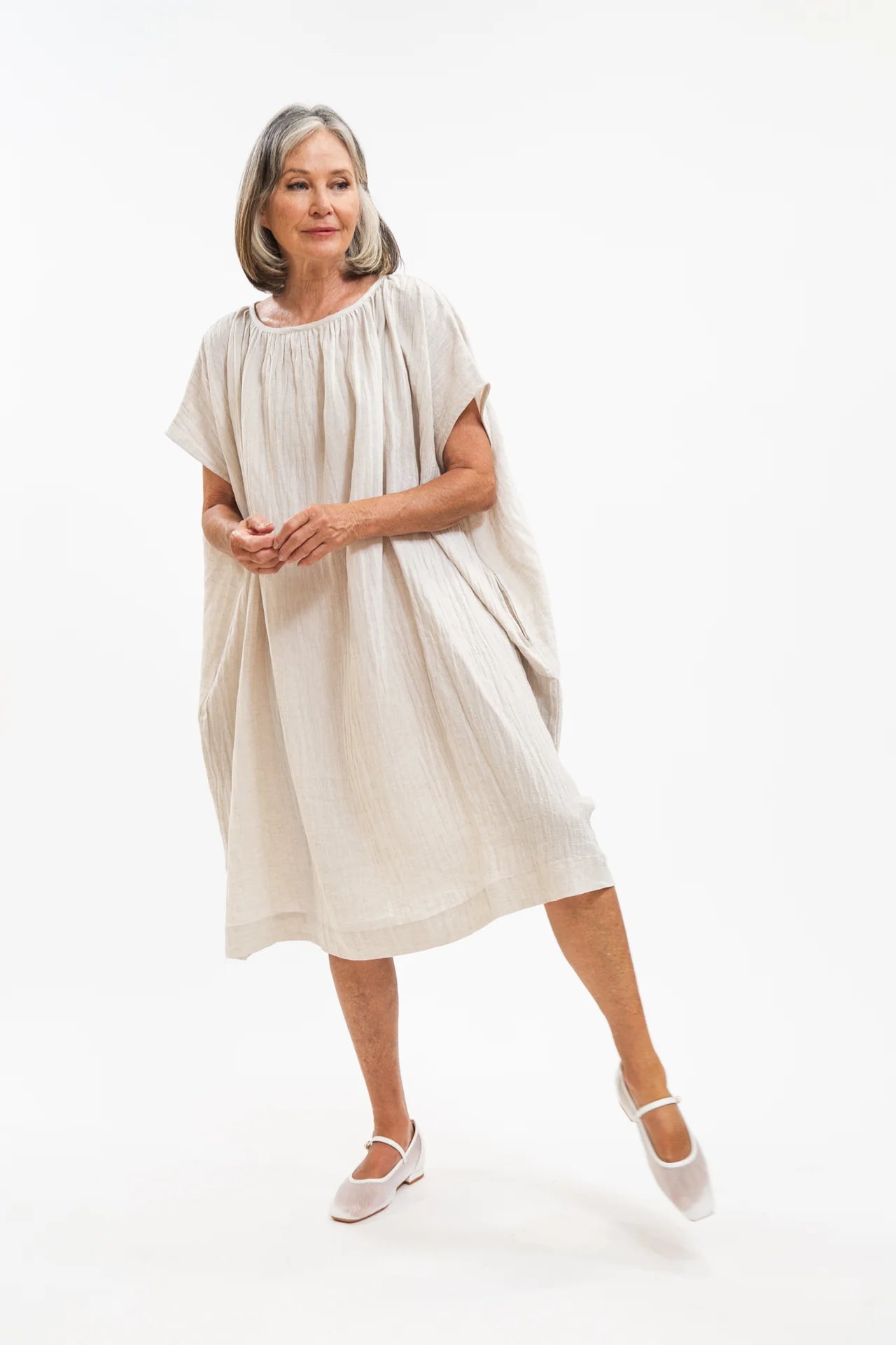 Poppy Dress- Neutral Crush