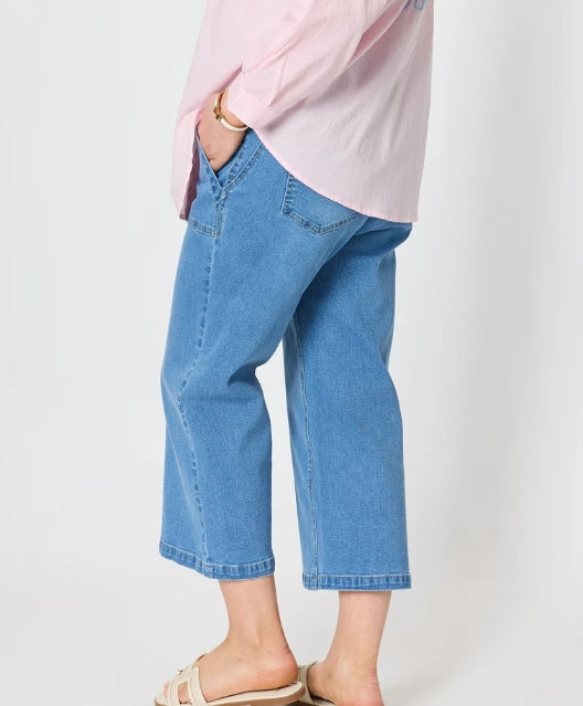 Hudson Wide Leg Crop Jean - Denim