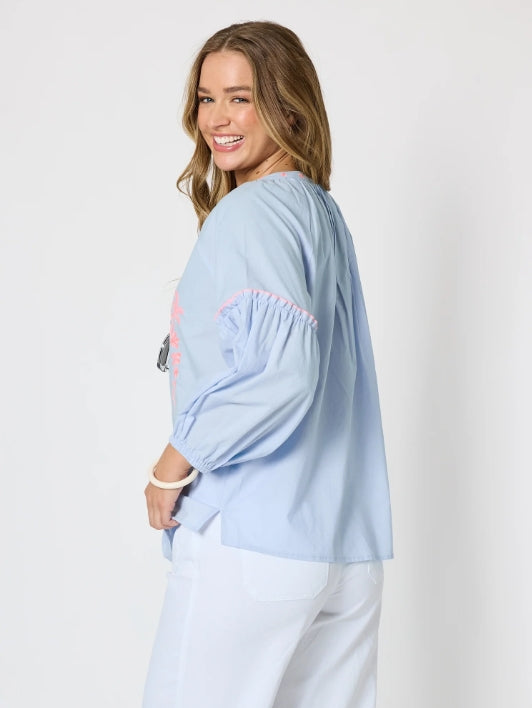 Coral Coast Top - Pale Blue