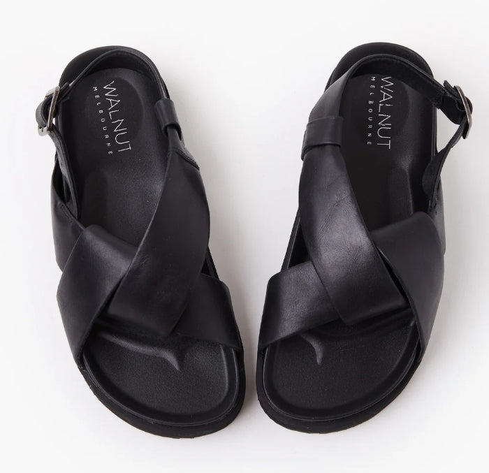 Mya Leather Sandal - Black
