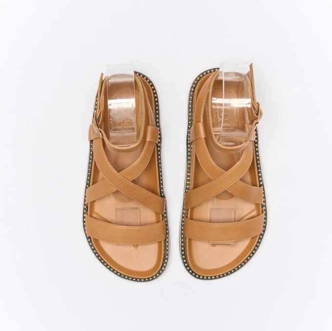 Presly Leather Sandal - Coconut Tan