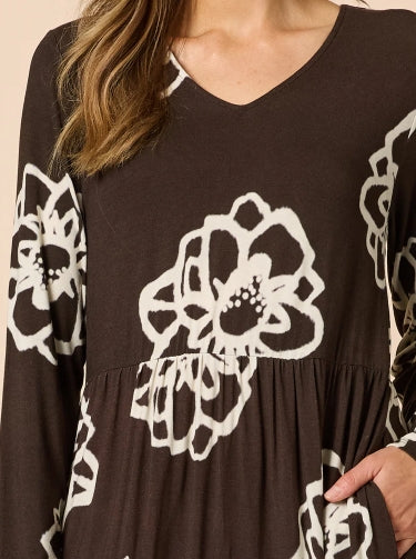 Florentine Dress- Chocolate