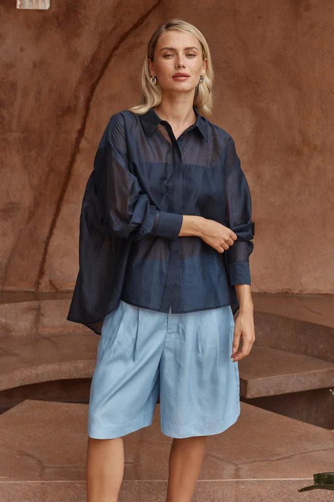 Val Oversize Shirt - Navy