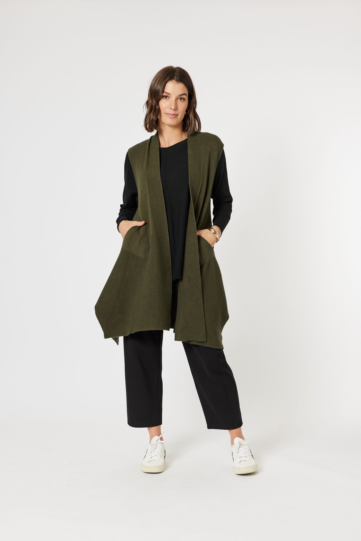 Casa Knit Vest - Khaki