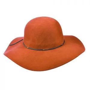 Charlene Raw Edge Wool Felt Hat - Rust