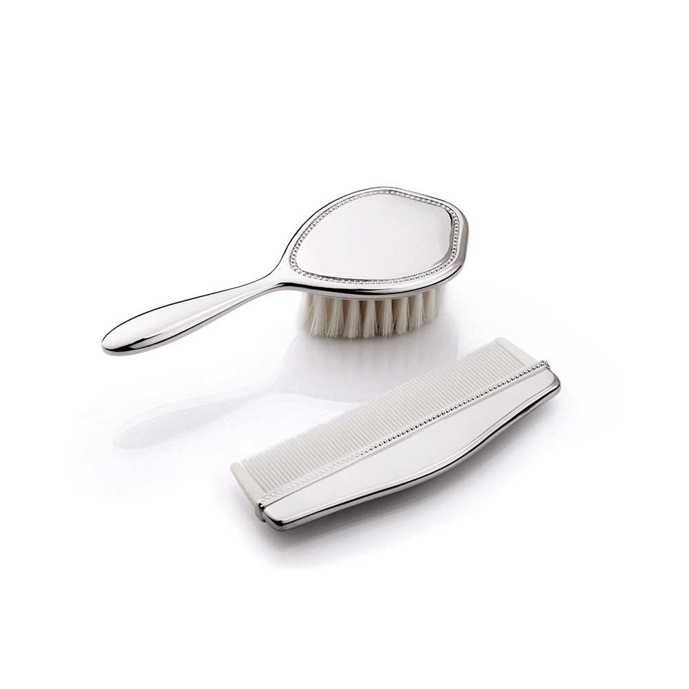 Silver Plated Child Brush & Comb