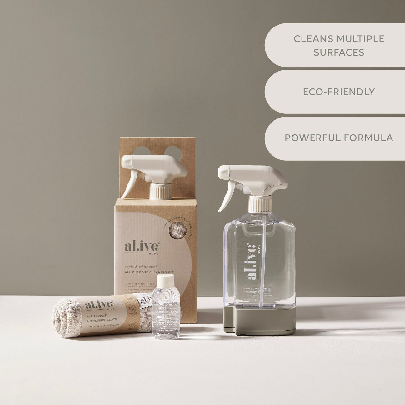 Alive All Purpose Cleaning Kit - Apple/White Musk