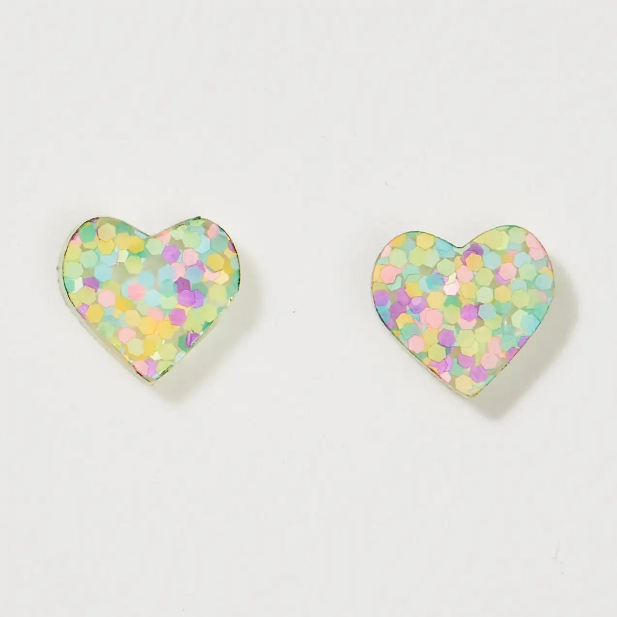 Heart Stud Earrings - Pastel
