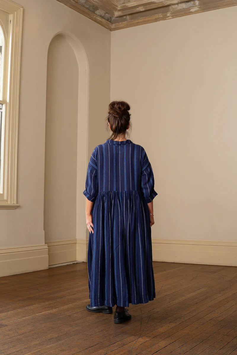 Edith Dress - Blue Stripe