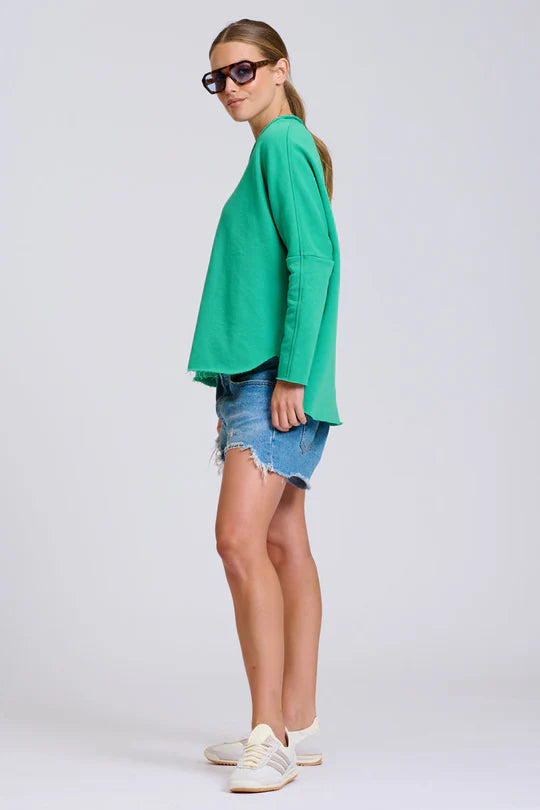 Raw V2 Neck Sweatshirt - Pea Green