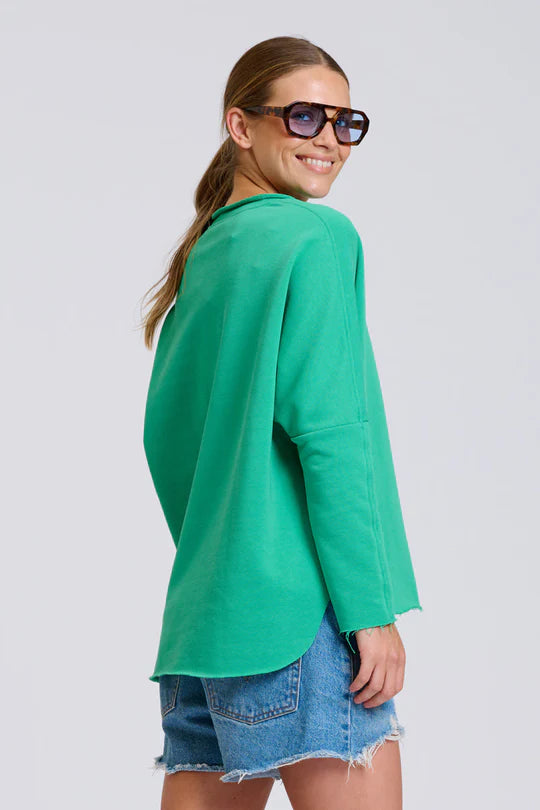 Raw V2 Neck Sweatshirt - Pea Green