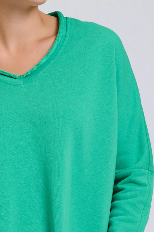 Raw V2 Neck Sweatshirt - Pea Green
