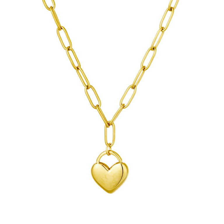Allure Gold Plated Heart Padlock Necklace