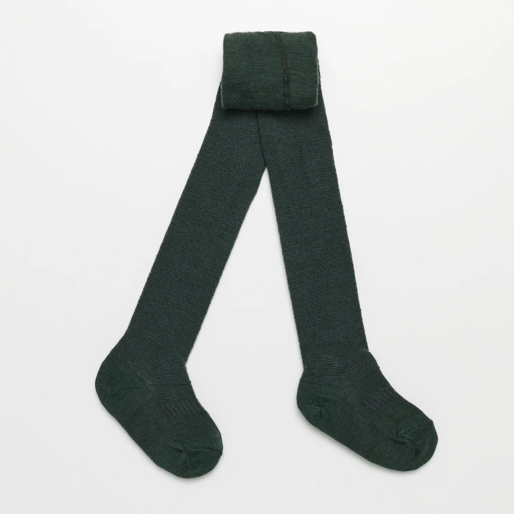 Merino Wool Tights Cable Knit Forest