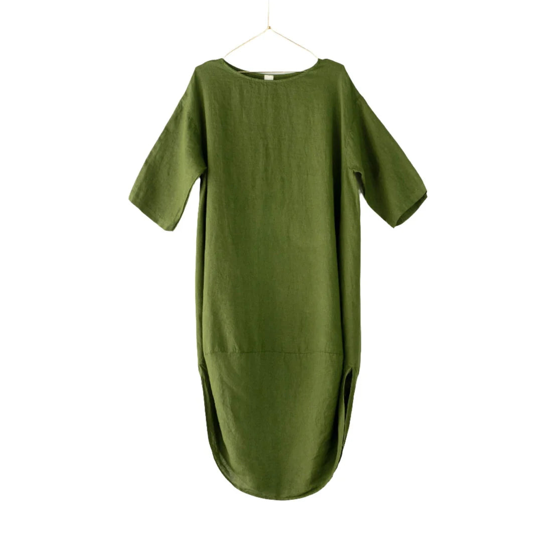 Scalloped Edge Dress - Forest Green