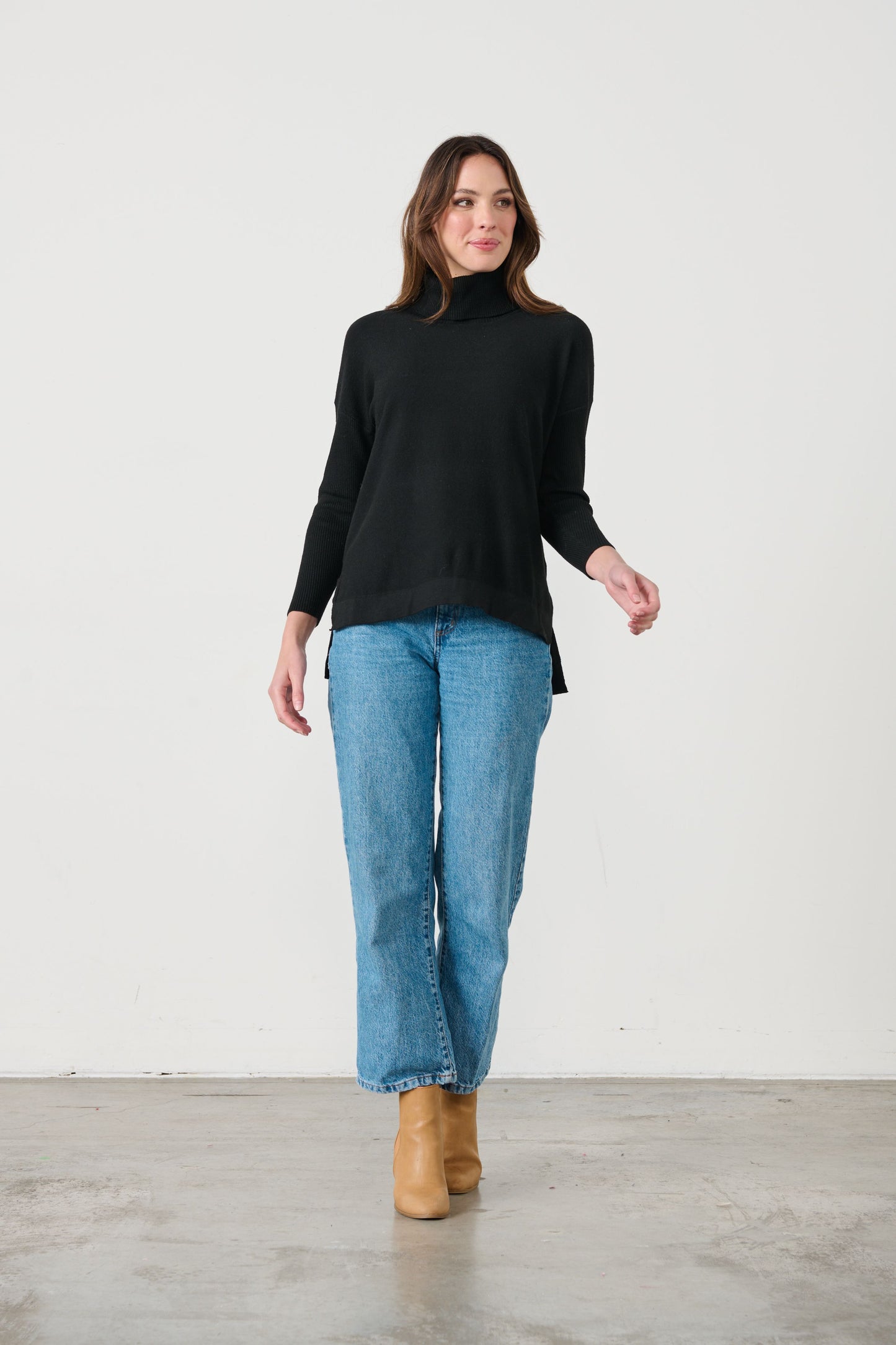 Roll Neck Jumper - Black
