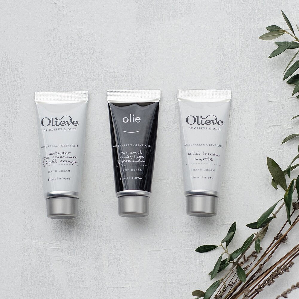 Olieve & Olie Hand Cream Tube & Box - Bergamot, Clary Sage & Geranium
