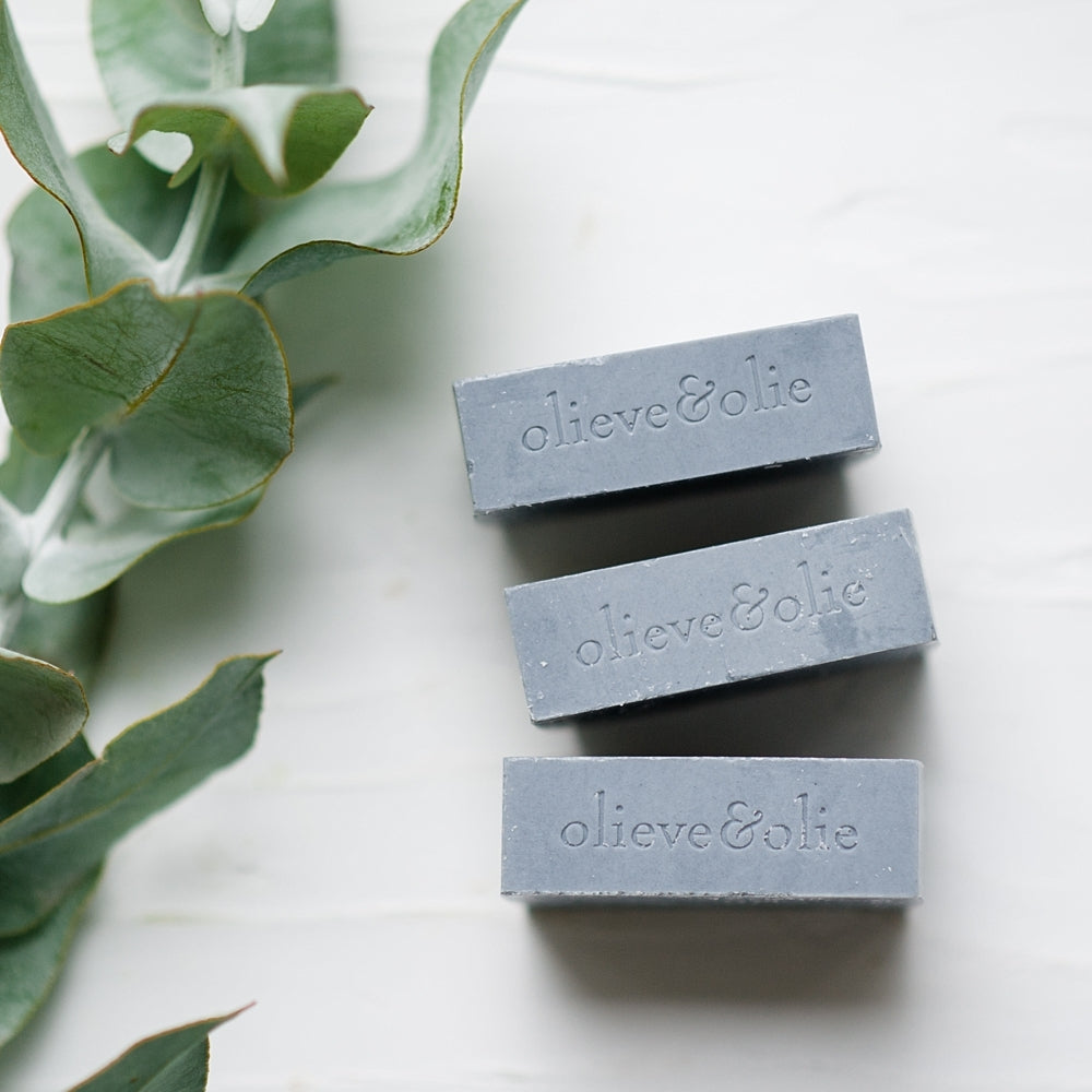 3 pk Olieve & Olie Handmade Soap.- Bergamont Clary Sage & Activated Charcoal