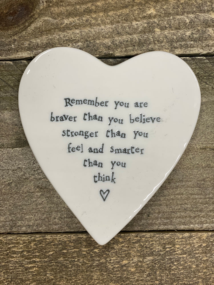 Quote Heart Coaster -  Brave