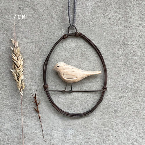 Hanging Metal Oval - Bird