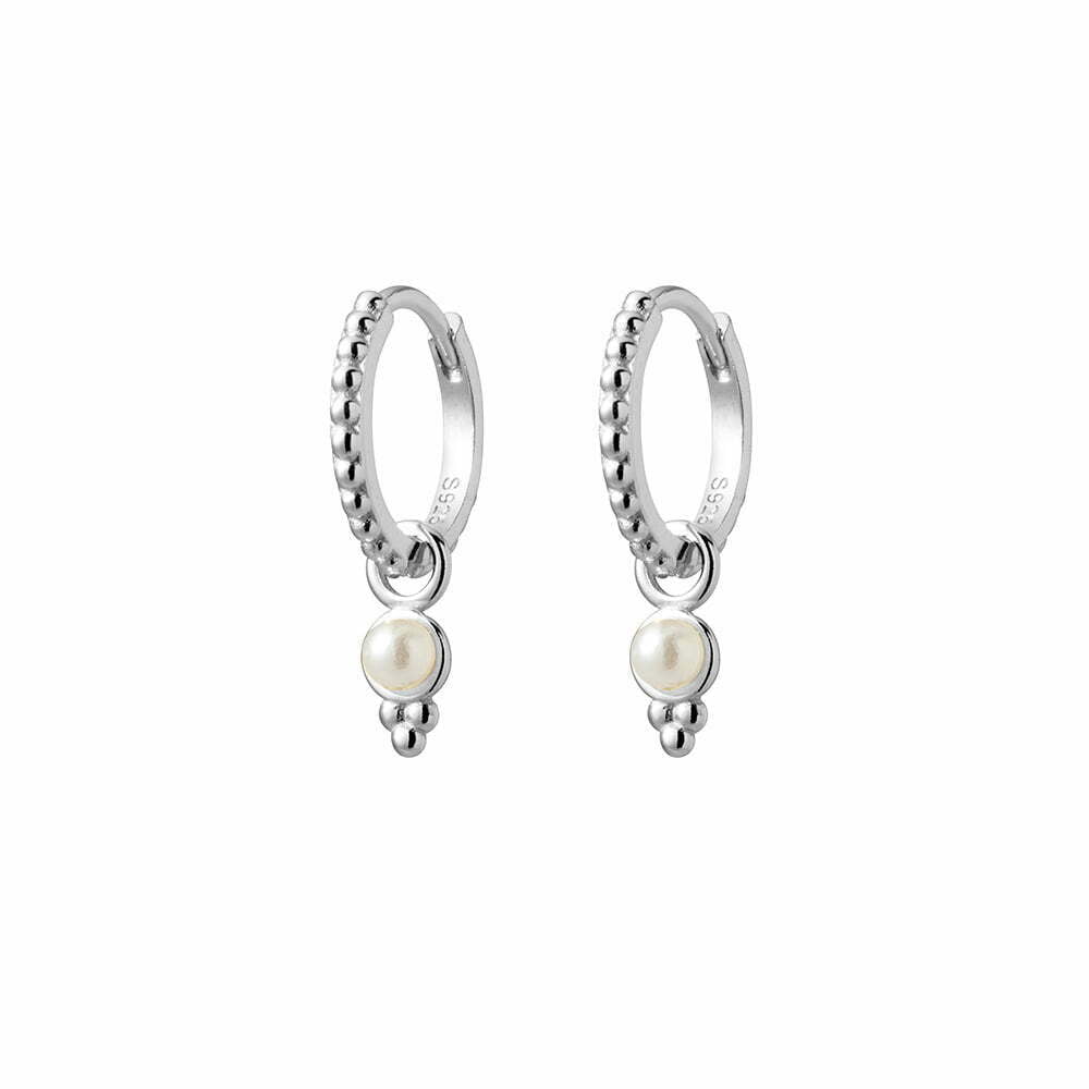 Allure Sterling Silver Raised Pattern Huggie - Silver