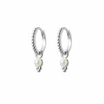 Allure Sterling Silver Raised Pattern Huggie - Silver