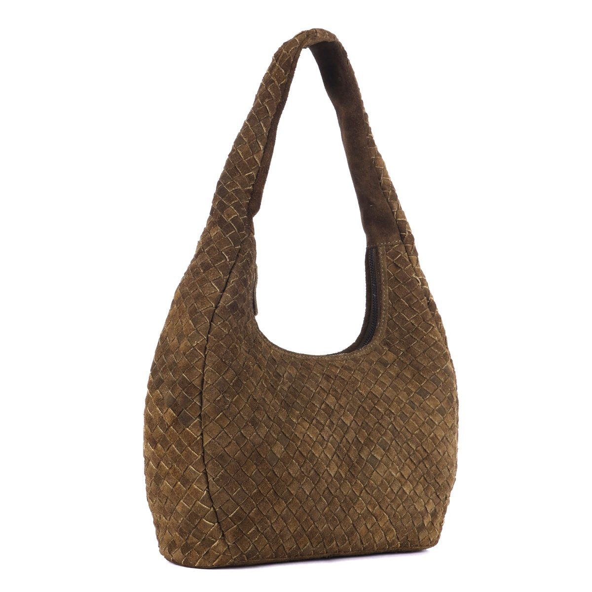 Tigerlilly Woven Suede Bag- Khaki