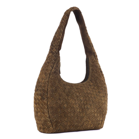 Tigerlilly Woven Suede Bag- Khaki