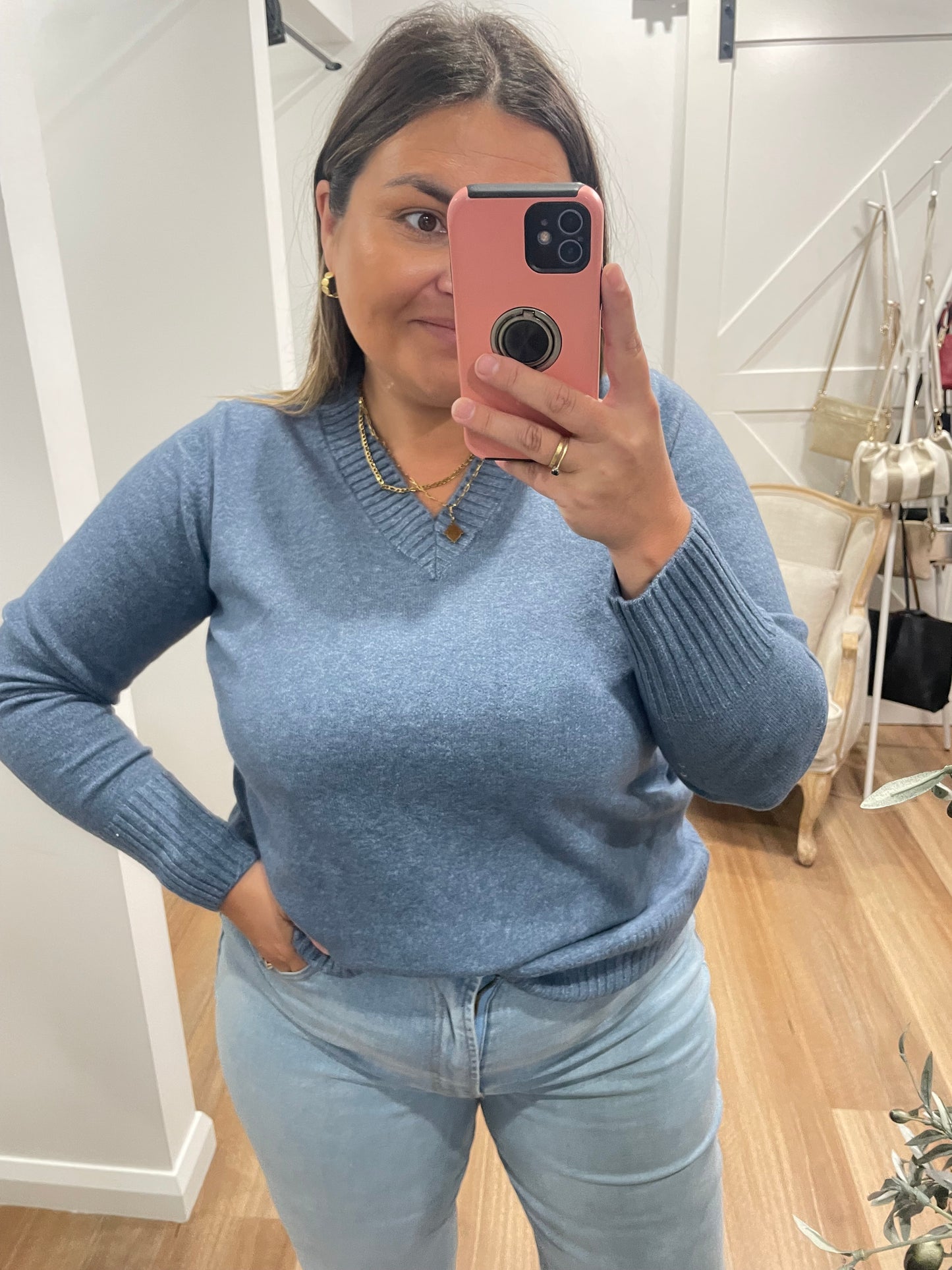 Sabena Knit Jumper-Blue