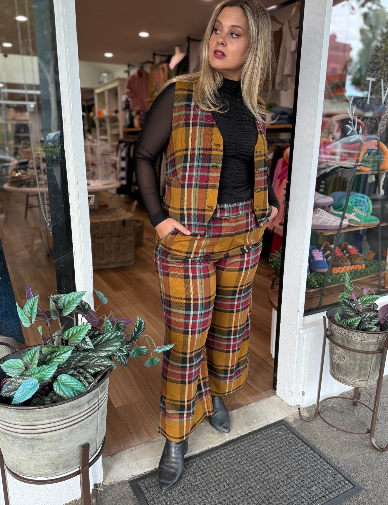 King Louie - Federica Cuff Pants - Caroll Check