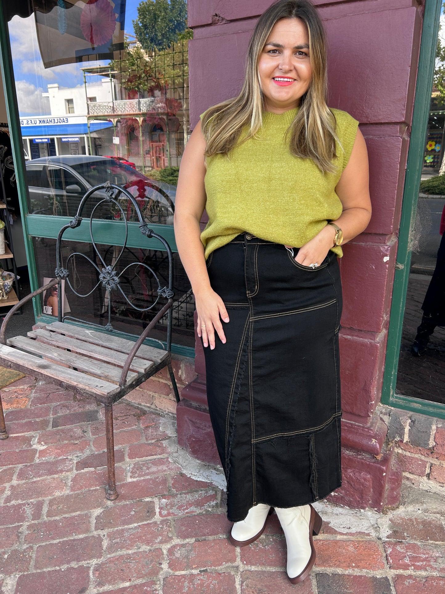 Contrast Stitch Skirt