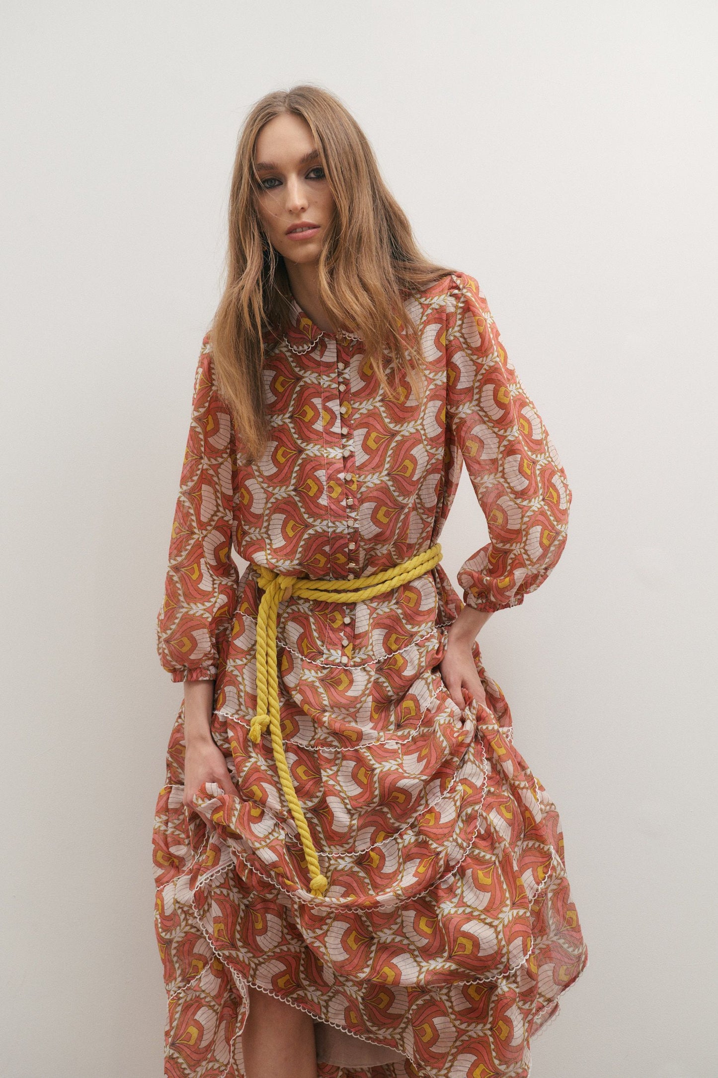 Grace Maxi Dress - Peach Peacock