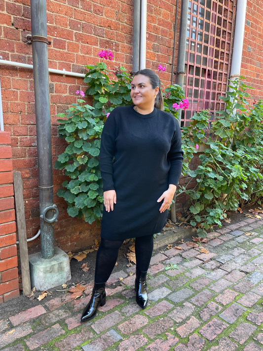 The Winter Knit Dress - Black