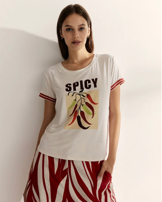 Paz Torras Spicy TShirt - Ivory