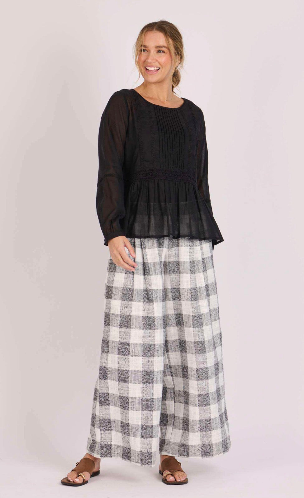 Pleated Culotte - Gingham