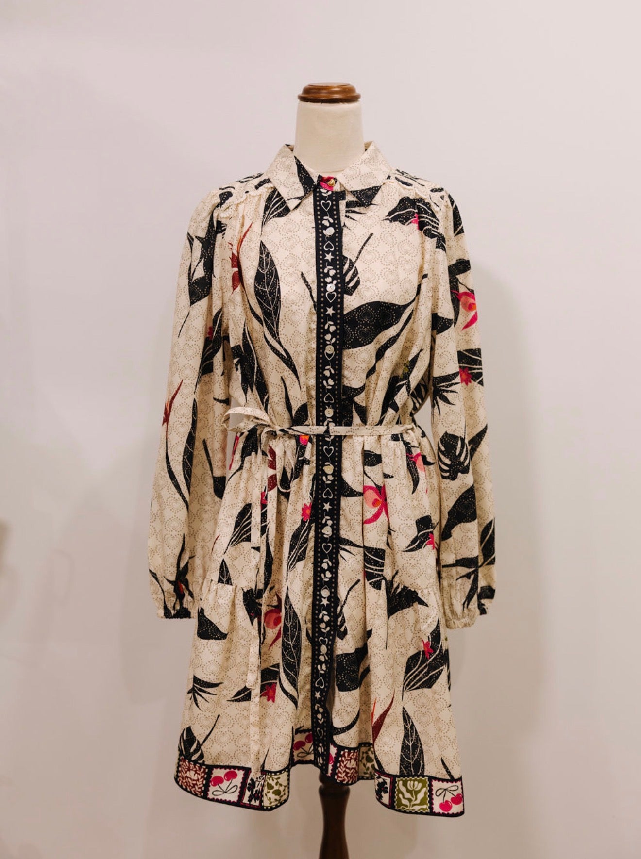Emily Love Lock Emery Print Dress Ivory